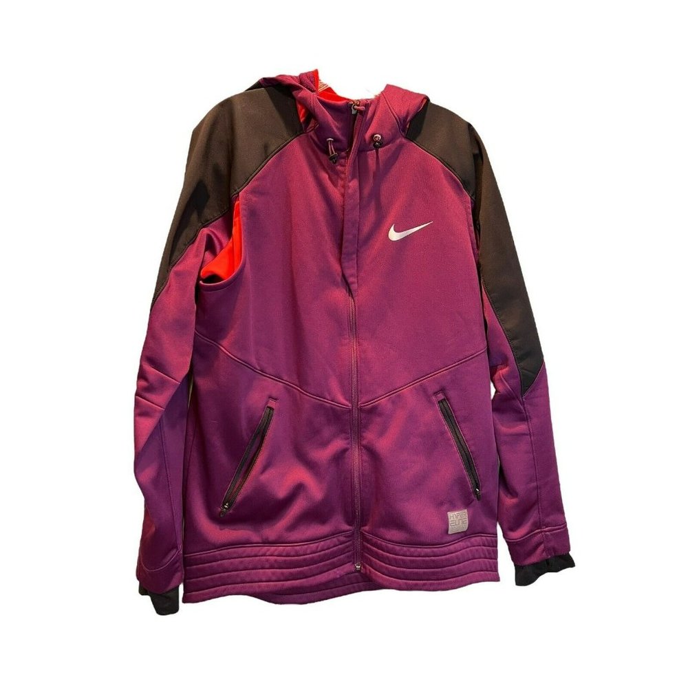 Nike Womens Hyper Elite Jacket Long Sleeve‎ Purple Orange Full Zip Size Large